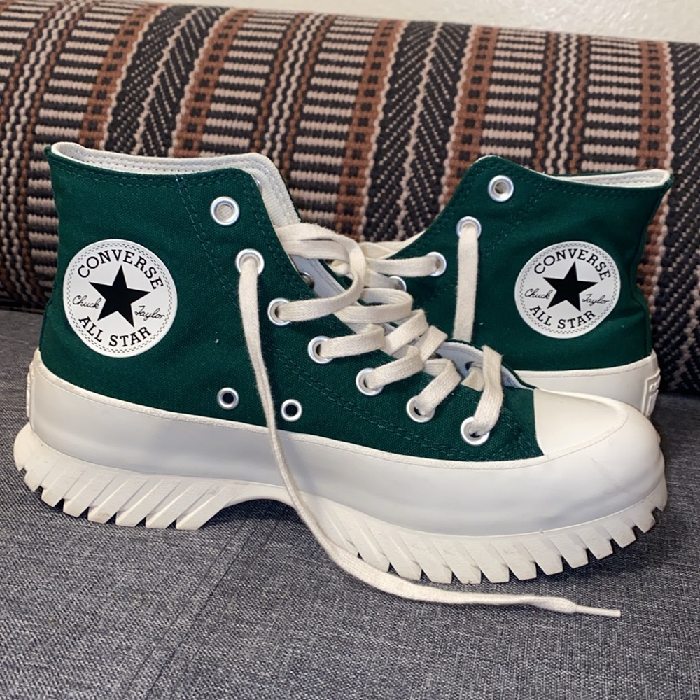 Forrest green lugged converse